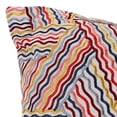 thumbnail image 2 of Jordan Manufacturing 18" x 18" Multicolor Wavy Stripe Square Reversible Decorative Throw Pillow with Embroidery Accent, 2 of 5