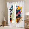 thumbnail image 3 of Feelyou Cartoon Motorcycle Curtains Pack of 2 (42x84 Each) for Kids, White Orange Watercolor Curtains Blackout, Modern Sport Lover Bedroom Curtains, Curtains and Drapes Room Decor, 3 of 6