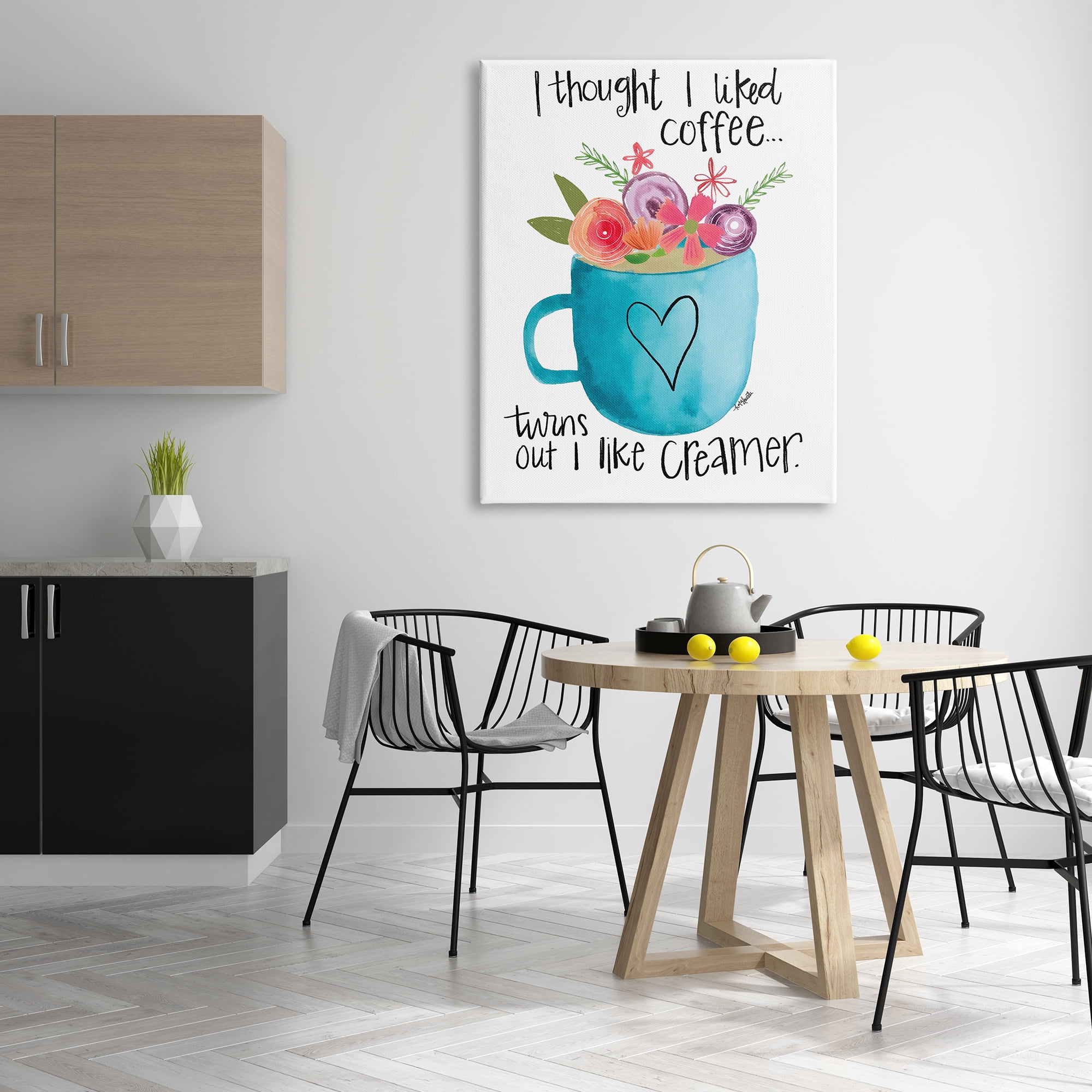 Stupell Industries Thought I Liked Coffee Phrase Kitchen Creamer Joke, 36 x 48, Designed by Katie Doucette