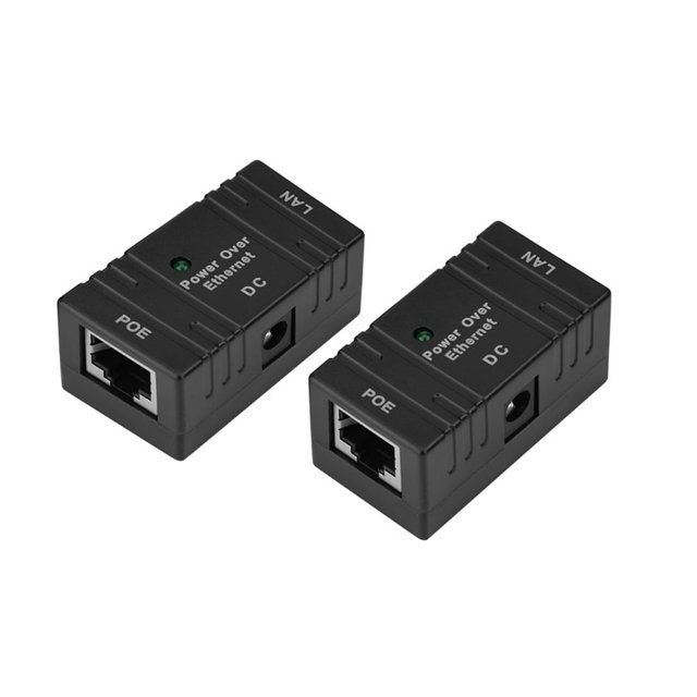 HLONK 2PCS RJ45 POE Power Supply Module POE Injector Ethernet Adapter for Network IP Camera Black