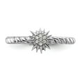 thumbnail image 4 of Sterling Silver Stackable Expressions Diamond Star Ring, 4 of 6