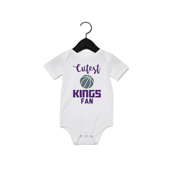 EGDKids Cutest Fan Basketball Quote Baby Bodysuit White (18 Months - 24 Months)
