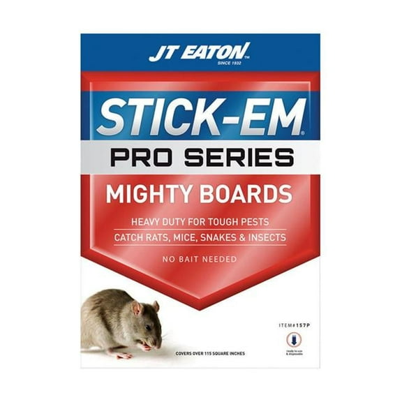 Stick-Em Pro Series Mighty Boards Small Glue Animal Trap for Rodents  Snakes  & Insects- pack of 12