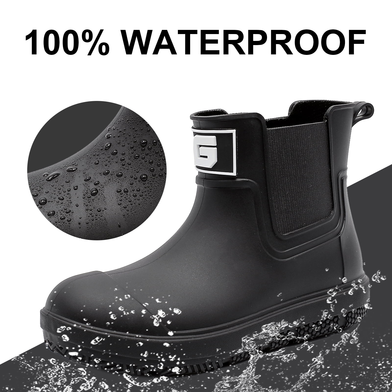 Lcamaw Deck Rain Boots Men Women, Short Waterproof Rubber Boots, Anti Slip Lightweight Water Shoes Unisex, Original Chelsea Garden Boots, Durable Fishing Boots Outdoor, Mud Work Booties
