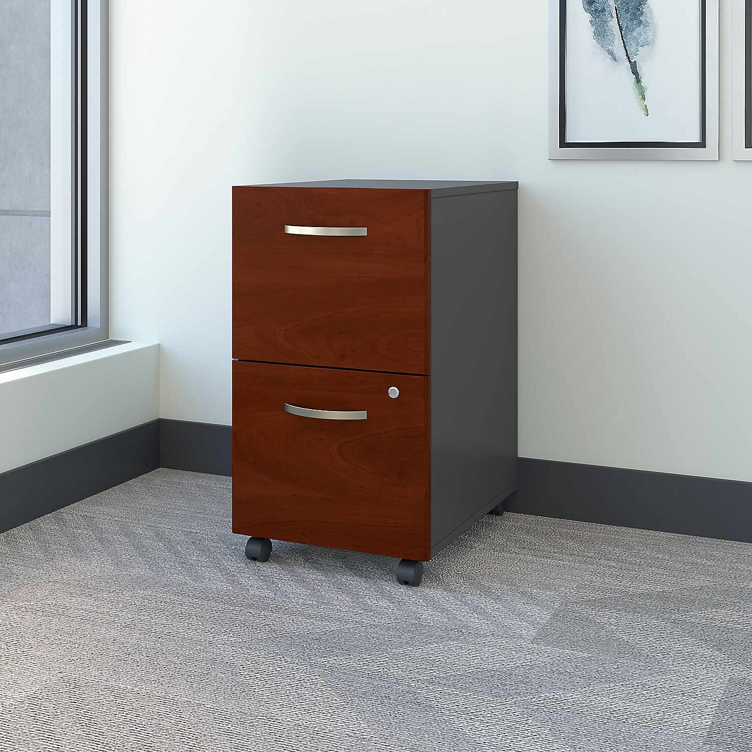 Series C 2 Drawer Mobile File Cabinet in Hansen Cherry - Engineered Wood - image 2 of 8