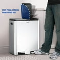 thumbnail image 6 of Tzumi Dual-Compartment Recycling Bin Stainless Steel Trash Can for Kitchen, 16 Gallon Total, 6 of 10