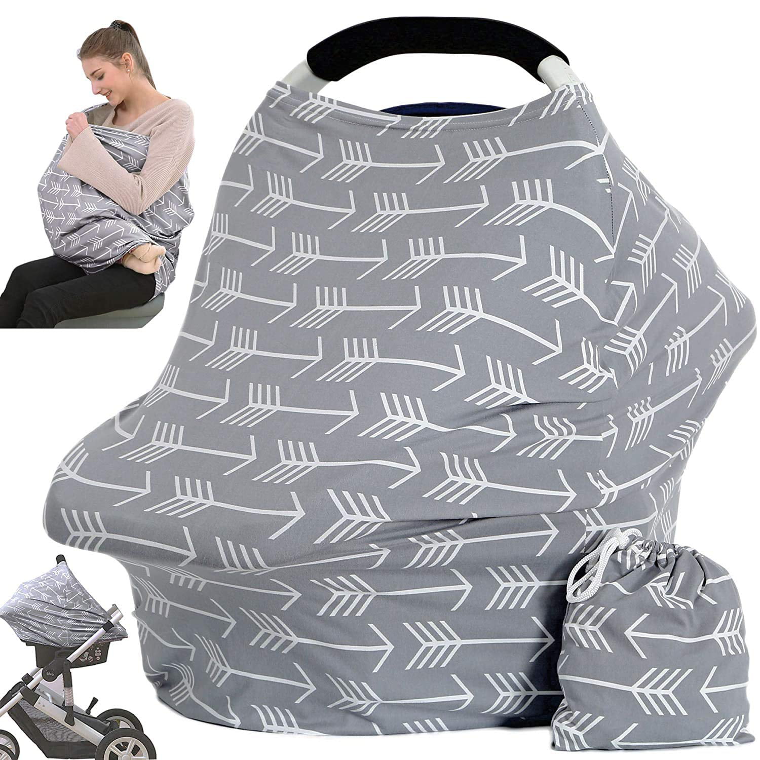 Cream Rose Carseat Canopy Stroller Covers for Breastfeeding Car Seat Canopy Cover CarSeat Covers for Baby Girls 