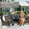 thumbnail image 6 of POCASSY L Shaped Patio Furniture Set, 8 Pieces Outdoor Conversation Set with Ottoman Brown Wicker Patio Sectional Sofa for Deck Garden in Gray, 6 of 20