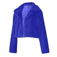 thumbnail image 5 of Htigea Clearance Womens Winter Outerwear Faux Fur Long Sleeve Crop Jacket Shaggy Coat Open Front Cardigans for Party Travel Today Deals Dark Blue,S, 5 of 6