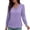 B-Purple, variant on Rutainlusire Women's Long Sleeve Blouse Dressy V-Neck Solid Color Tops Casual Comfortable for Everyday Wear