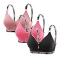 thumbnail image 4 of Sakmal Bralette Bras for Women Red Push Up Full Coverage Front Closure Soft Ladies T-Shirt Bras M,3-Pack, 4 of 4