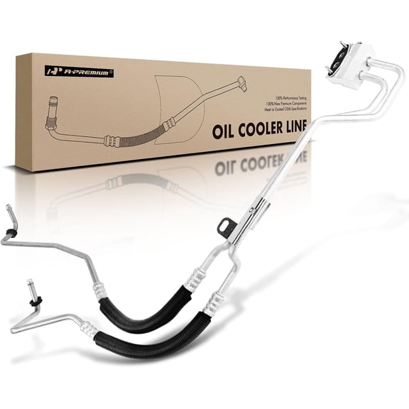 A-Premium Inlet and Outlet Engine Oil Cooler Line Hose Assembly Compatible with Hummer H2 2003-2004 V8 6.0L