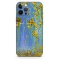 thumbnail image 2 of DesignSkinz Blue Metal with Gold Rust Full-Body Skin Decal Wrap Cover for iPhone 15 Pro, 2 of 9
