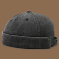 thumbnail image 6 of Slccxzc Washed Cotton Brimless Hats for Men Vintage Docker Beanie Cap Rolled Cuff Skullcap, 6 of 7