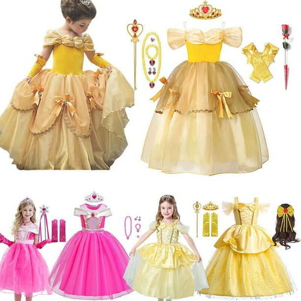Vestidos de princesa bella para nina disfraz de baile vestido de La Bella y La Bestia ropa de fantasia para fiesta de ano nuevo 2023 Fivean unisex Bodega Aurrera en linea