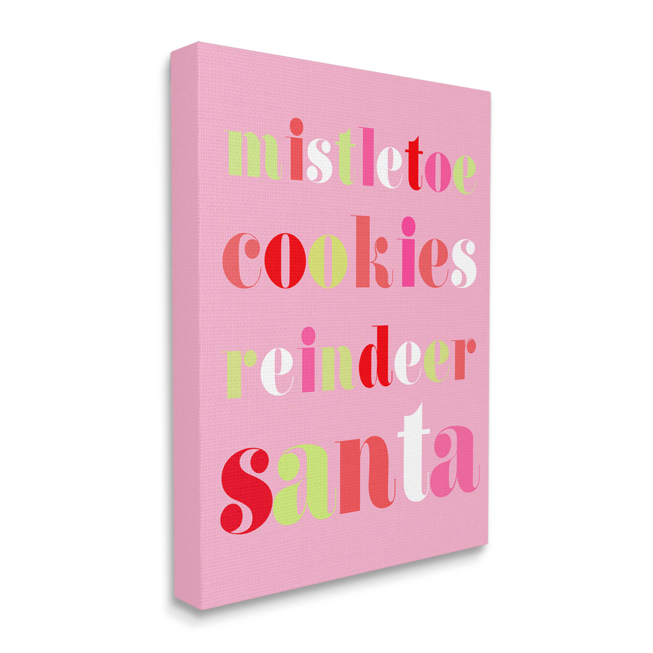 Mistletoe Cookies Reindeer Santa Bold Holiday Graphic Art Gallery Wrapped Canvas Print Wall Art