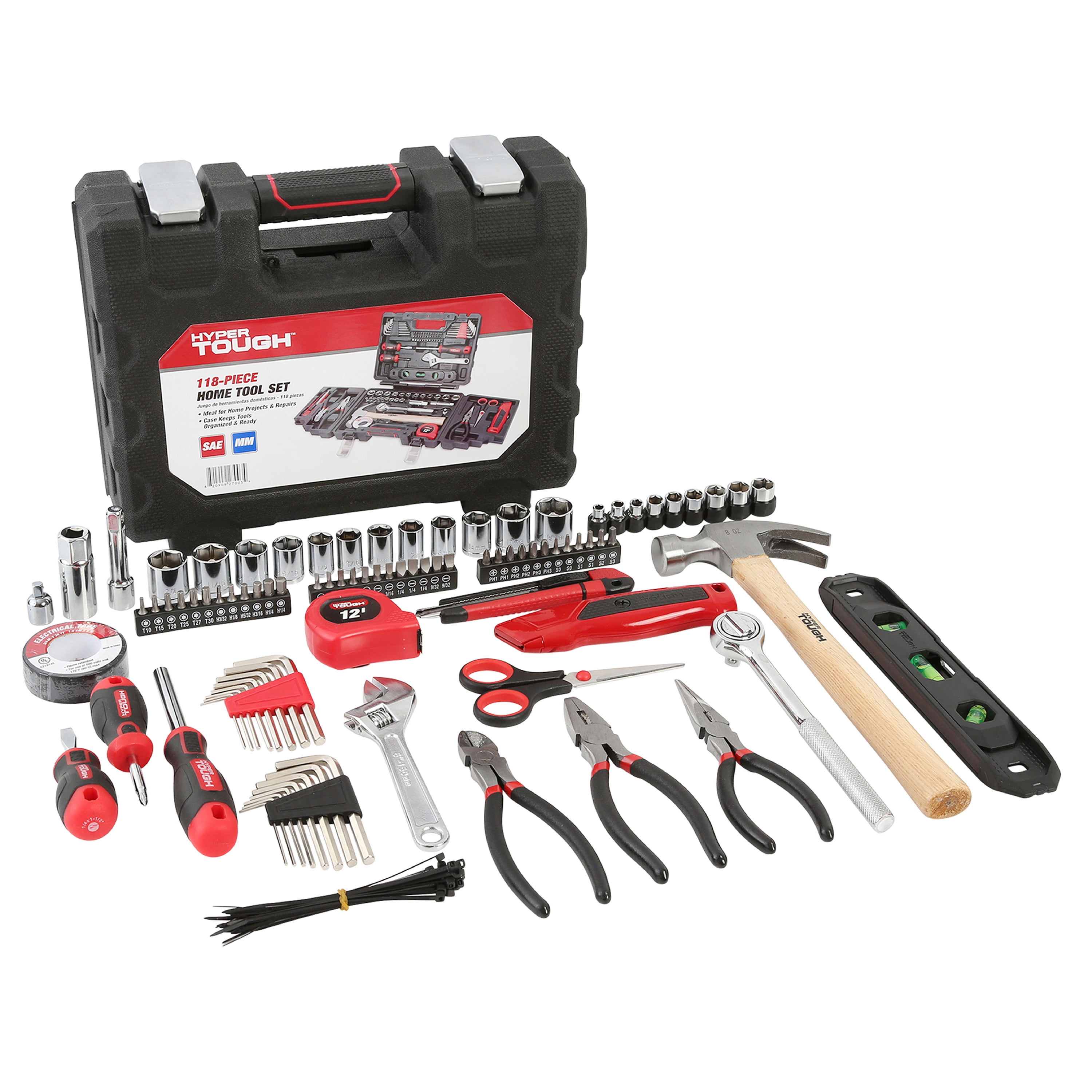 Hyper Tough All Purpose 86pc Hand Tool Set With 3 Drawer Case Home Improvement 