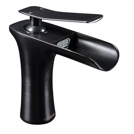 

JIFF 1 Hole Bathroom Faucet Waterfall Style Cold Hot Water Tap ORB