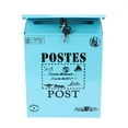 thumbnail image 1 of MasteelfCA Wall Hanging Mounted Locking Mailbox Vintage Drop Iron Letterbox Post Box with Keys (Blue), 1 of 7
