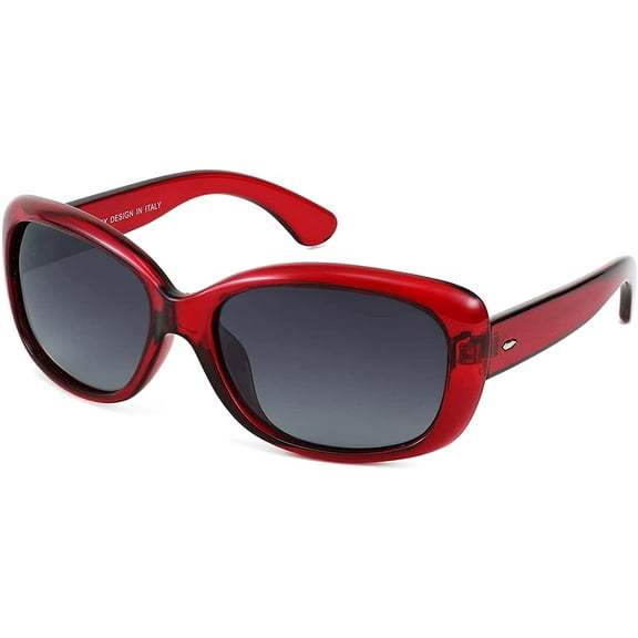 FEISEDY Vintage Square Polarized Sunglasses for Women Men Havana Thick Wrap Frame B2703