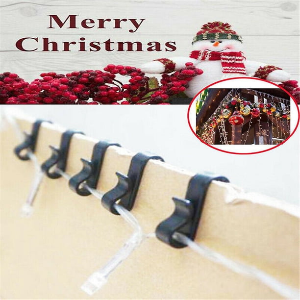 Ganchos de canalón de 200 Uds., Clips resistentes, herramientas de canalón de gancho en forma de S, piezas de Clip de decoración de luces de hadas para fiesta de Navidad LingWen 1327534159523