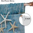 thumbnail image 6 of Starfish Blackout Curtains Tropical Beach Fishing Net Conch Starfish Blue Bedroom Bathroom Living Room Kitchen Decor Rod Pocket 2 Panels 42x54in, 6 of 6