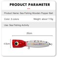 thumbnail image 4 of Simulación Whopper Popper Crankbait Señuelos de pesca en el mar Cebo artificial (B), 4 of 4