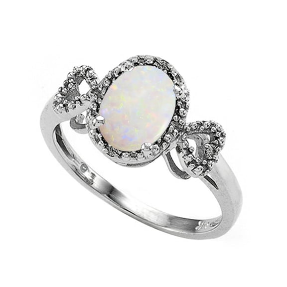 Tommaso Design� Oval 8x6mm Genuine Opal Ring