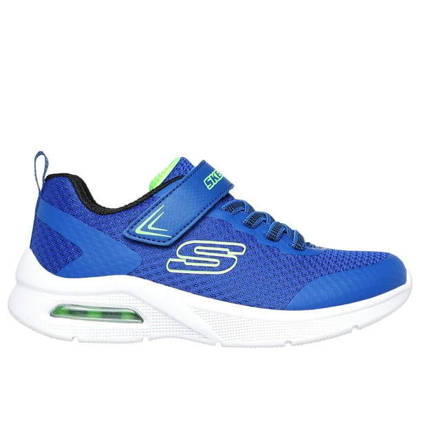 Zapatilla Skechers Microspec Max-Vaptix para niño azul/lima 11.5
