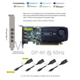 thumbnail image 4 of Epic IT Service Quadro NVS 510, 2 Go GDDR3, Supports Demi et Complets, 4 x mDP vers displayport Adaptateurs, Résolution 4K60Hz, 4 of 4