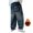 B Blue, variant on Boys Winter Warm Baggy Denim Jeans Wide Leg Elastic Waist Multiple Pockets Lined Cargo Trousers Soft Fabric Comfortable Casual Daily Wear for Children Light Blue 5 Years-6 Years