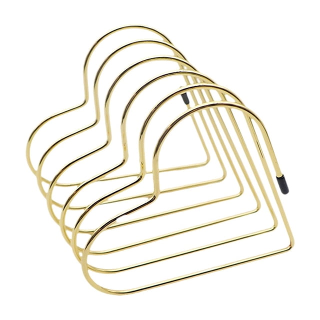 Soporte para libros, archivadores, soporte para escritorio, decoración, estantería ligera en forma de corazón, estante de almacenamiento para álbumes Oro