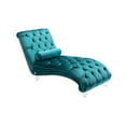 thumbnail image 3 of Zechuan Curved Lounge Chaise sofa, Accent Chair Sofa with Acrylic Leg, Teal, 3 of 9