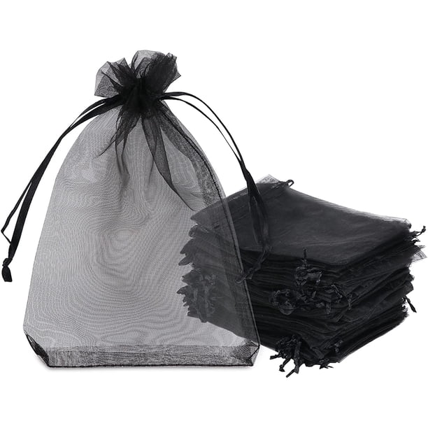 120 Bolsas de Organza, 10x15cm Bolsas de Regalo de Organza con Cintas Bolsa de Joyería Bolsas de Lavanda Bolsas de Dulces Bolsas de Regalo para Cumpleaños Bautismo Fiesta Decoración de Boda, Negro. Rojo Verde