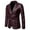 Wine, variant on Xutthjh Men Blazers Suit Jackets Casual Solid Color Leather Blazers Slim Lapel Collar Pocket Suit Coat
