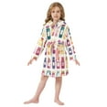 thumbnail image 6 of FORMRS Niños Bathrobe Unisex Hooded Robe Soft Plush Pajamas Sleepwear, Size 2-3T, Colorful Jam, 6 of 7