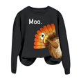 thumbnail image 2 of FAOWME Women's Thanksgiving T Shirt Long Sleeve Round Neck Turkey Printed Comfortable Breathable Sweatshirt For Daily Wear Black L, 2 of 5