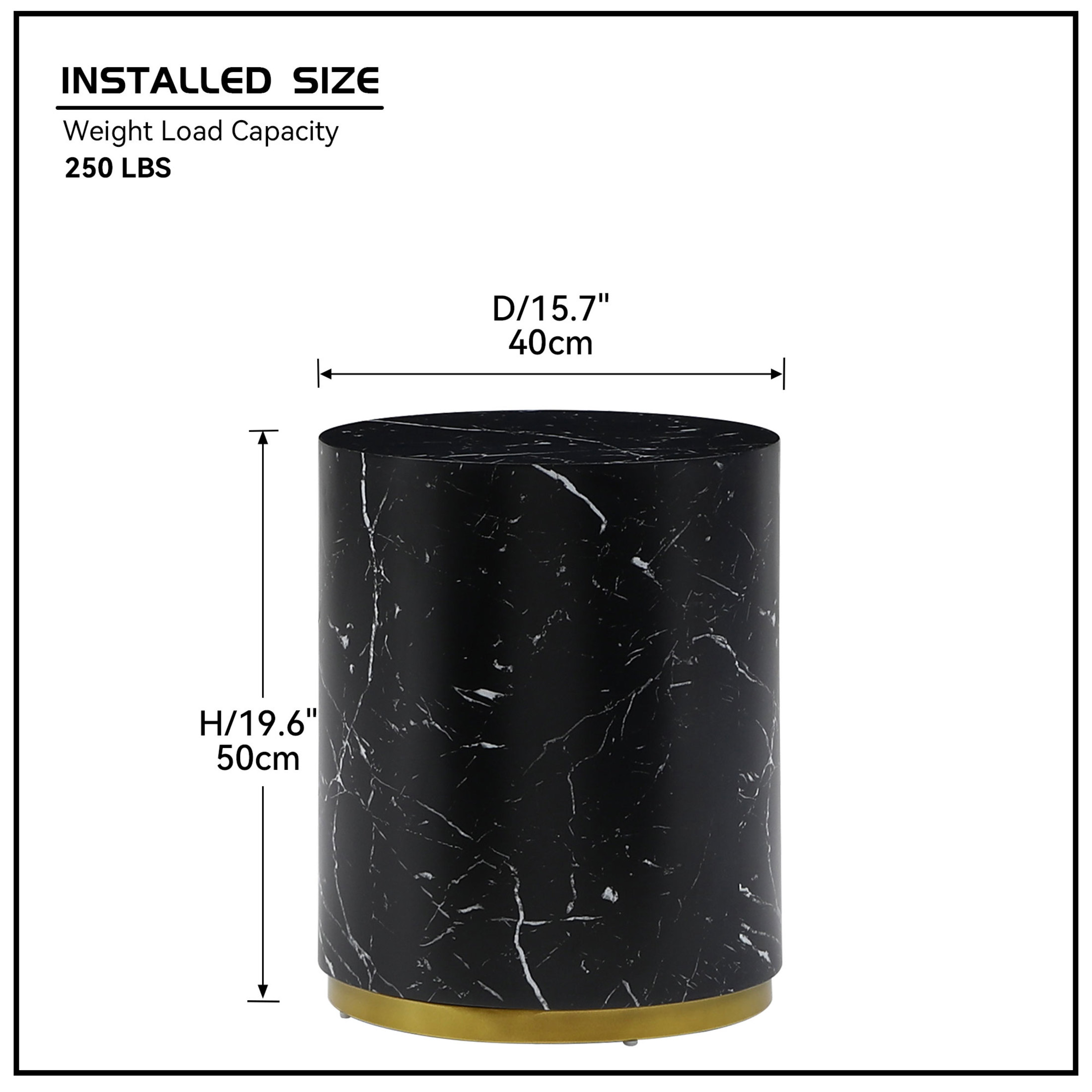 Noble House 15.75" Round Side Table, Modern MDF Accent End Table, Wear-Resistant Finish for Living Room, Black