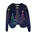 thumbnail image 4 of Craaazy Women's Christmas Tops Christmas Print Crewneck Long Sleeve Xmas Funny Shirts Gifts, 4 of 5