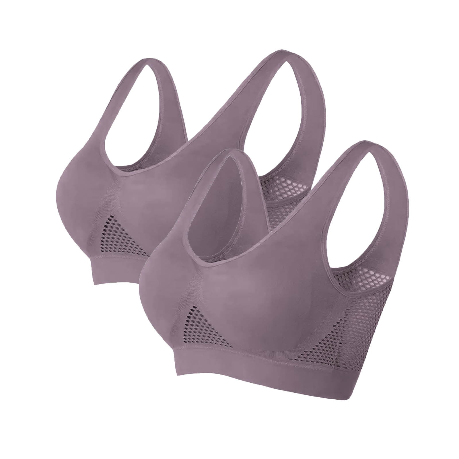 Summer Saving EQWLJWE 2pc Breathable Cool Liftup Air Bra Seamless Wireless Cooling Comfort Breathable Bra Breathable Mesh Sports Bras for Women Underwear Walmart