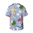 thumbnail image 4 of Goofa Colorful Koi Fish Printed Men's Casual Short-sleeved Shirt,Lightweight Breathable Button-down,Summer Casual men's top,Versatile Fashion shirt-XX-Large, 4 of 7
