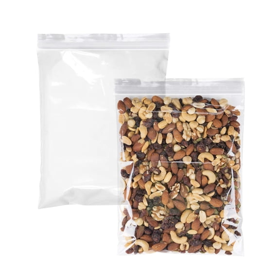Clear Plastic Zipper Bags, 2 Mil Reclosable Poly, 1000 Count, 8 x 10 in