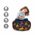 thumbnail image 2 of Tropical Storage Toy Bag Chair, Exotic Birds of Paradise Flower Silhouettes Hawaii Nature, Stuffed Animal Organizer Washable Bag, Large Size, Dark Blue Orange, by Ambesonne, 2 of 3