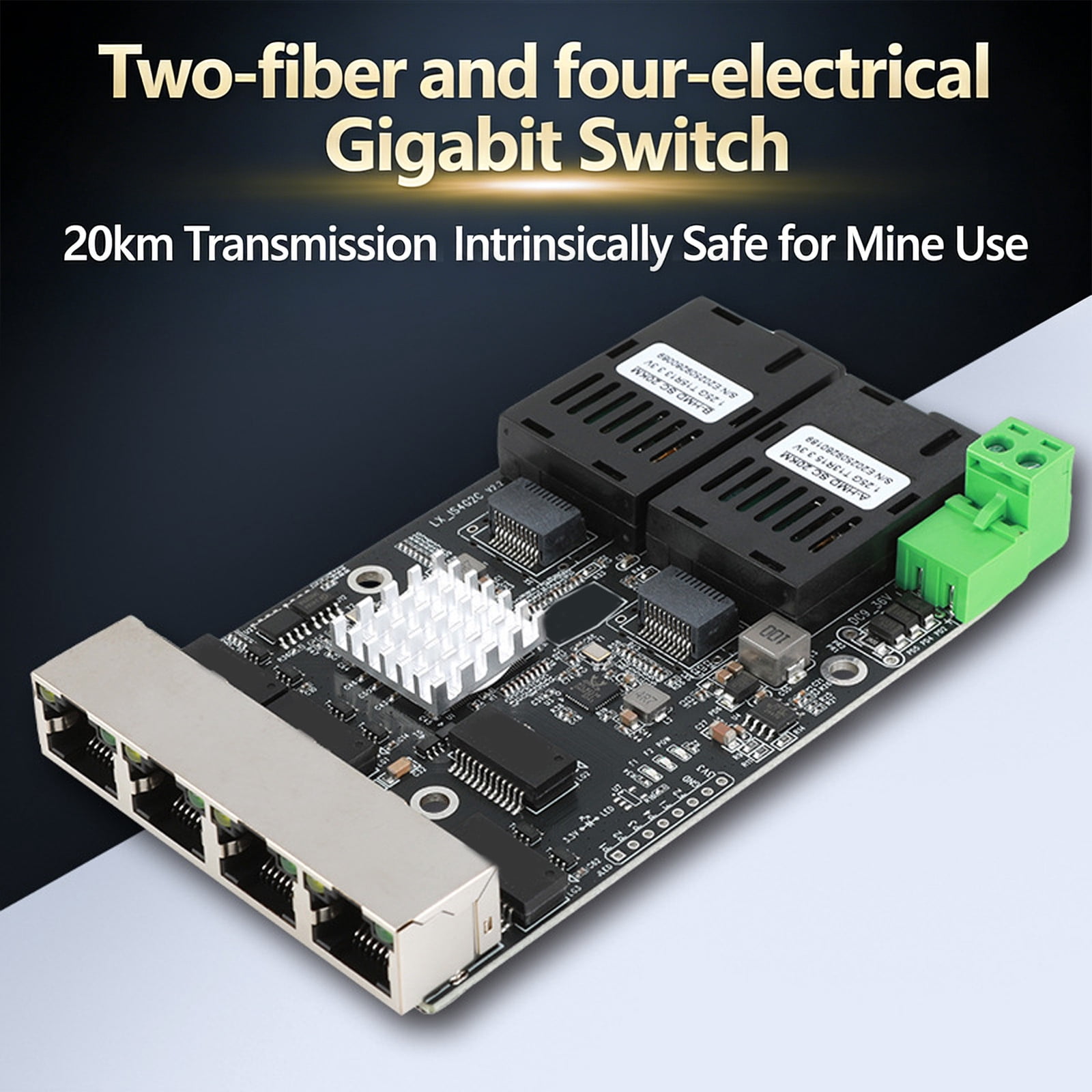 Heavy Duty 2 Light 4 Electric Port Gigabit Networking Switches With 5V To 36VDC Power Input