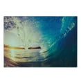 thumbnail image 3 of Ocean Cutting Board, Sunrise on Waves Surfer Perspective Surreal Coastal Sports Lifestyle Scene, Decorative Tempered Glass Cutting and Serving Board, Small Size, Pale Mauve and Blue, by Ambesonne, 3 of 5