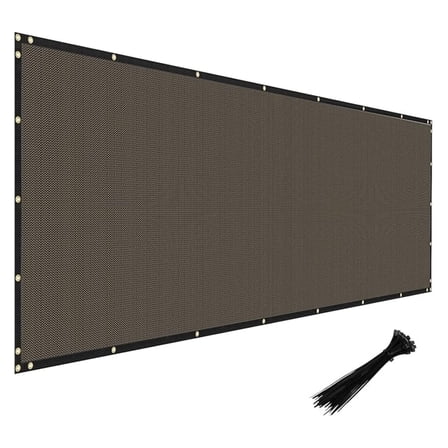 Privacy Fence Screen Heavy Duty Windscreen Fencing Mesh Fabric Shade Net Cover with Brass Grommtes for Outdoor Wall Garden Yard Pool Deck, 6'x39' Brown