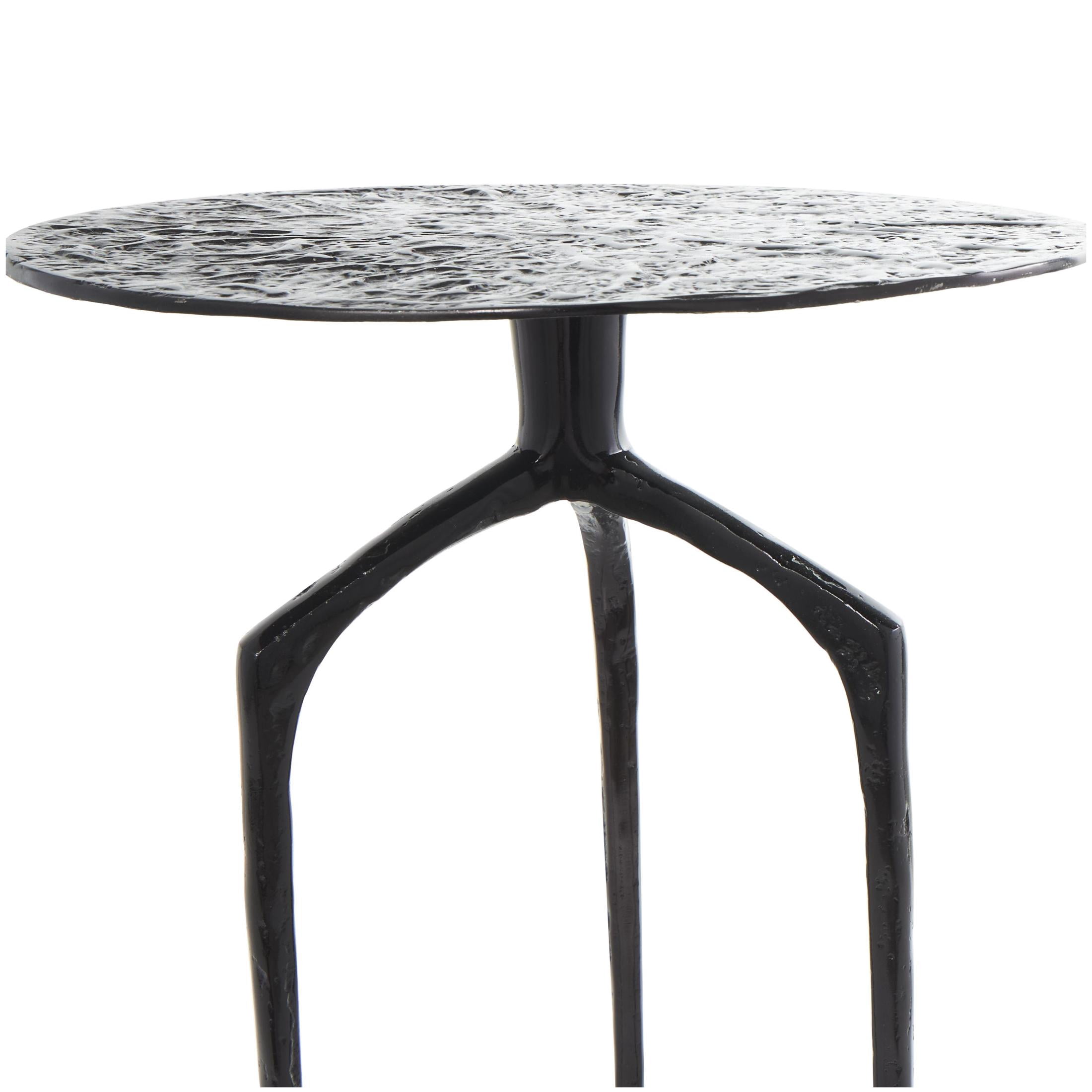 DecMode 15" x 22" Gray Aluminum Metal Slim Textured Geometric Accent Table, 1-Piece