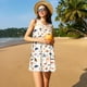 thumbnail image 3 of Easygdp South American Animals para Vestido Transpirable de Mujer, Vestido Suelto de Manga Corta con Pliegues y Bolsillos para el Verano, 3 of 7