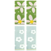 Unique Bargains Cute Floral Cotton Hand Towel 4 Pcs Green 14" x 30"/13" x 29"