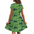 thumbnail image 5 of Uourmeti Tractor Field Pattern Girls Short Sleeve Casual Maxi Dress 2-14 Years Old Stretchy Breathable Short Sleeve Dress 1 pc, 5 of 6